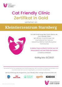 kleintierzentrum-starnberg-banner-Gold-Cat-Friendly-Clinic-2022